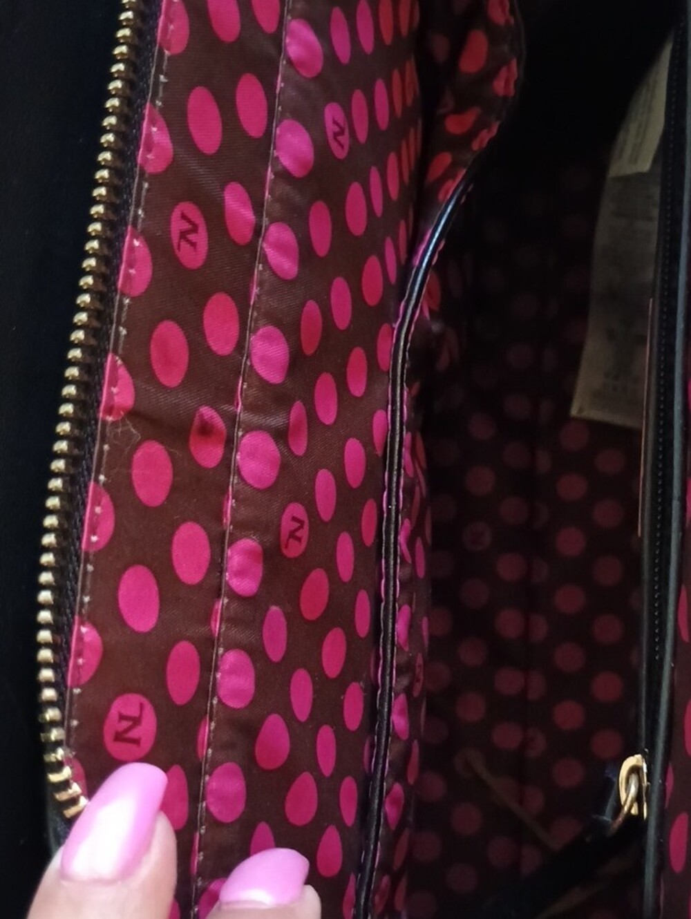 Nicole Lee Black, White & Red Graphic Checker Tote - Picture 4 of 6
